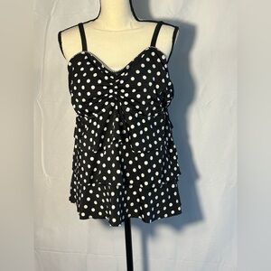 Polka Dot Sleeveless swim Top